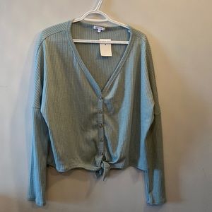 Anti Star Cropped Waffle Shirt